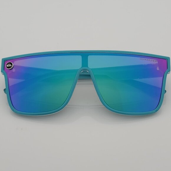 Quiksilver Shield Sunglasses Electric Blue Frame Flash Blue-Purple Mirror Lens - Picture 1 of 12